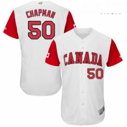 Mens Canada Baseball Majestic 50 Kevin Chapman White 2017 World Baseball Classic Authentic Team Jersey