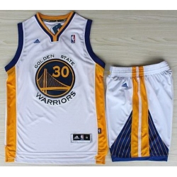 Golden State Warriors 30 Stephen Curry White Revolution 30 Swingman Jerseys Shorts NBA Suits