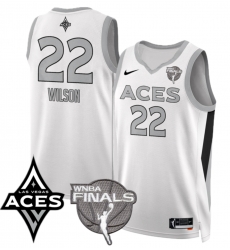 WNBA ACES Wilson #22 White FINALS Patch Basketball Jersey WNBA ACES Wilson #22 White FINALS Patch Basketball Jersey