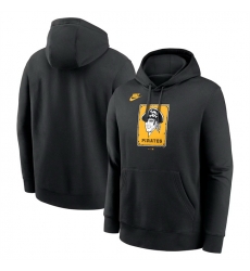 Men Pittsburgh Pirates Black Cooperstown Collection Logo Club Pullover Hoodie Men Pittsburgh Pirates Black Cooperstown Collection Logo Club Pullover Hoodie