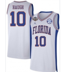 Men Florida Gators  10 Thomas Haugh White Stitched College Basketball Jersey