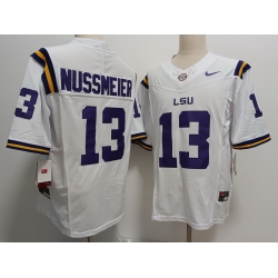 LSU Tigers#13 Garrett Nussmeier White  F U S E Jersey