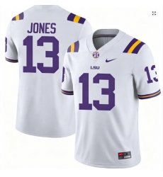 Men #13 Dilin Jones LSU Tigers College Football Jersey White Men #13 Dilin Jones LSU Tigers College Football Jersey White