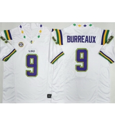 Men LSU Tigers 9 Joe Burreaux White 2026 F U S E Stitched Jersey Men LSU Tigers 9 Joe Burreaux White 2026 F U S E Stitched Jersey