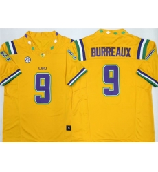 Men LSU Tigers 9 Joe Burreaux Yellow 2026 F U S E Stitched Jersey Men LSU Tigers 9 Joe Burreaux Yellow 2026 F U S E Stitched Jersey