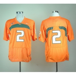 Hurricanes #2 Orange Stitched NCAA Jerseys