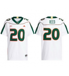 Men Miami Hurricanes 20 Ed Reed White Away Stitched Football Jersey Men Miami Hurricanes 20 Ed Reed White Away Stitched Football Jersey