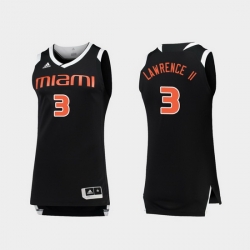 Men Miami Hurricanes Anthony Lawrence Ii Black White Chase College Basketball Jersey