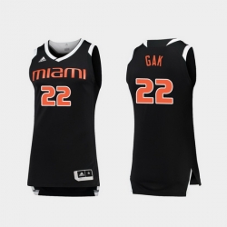 Men Miami Hurricanes Deng Gak Black White Chase College Basketball Jersey