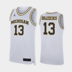 Michigan Wolverines Ignas Brazdeikis White Replica Men'S Jersey