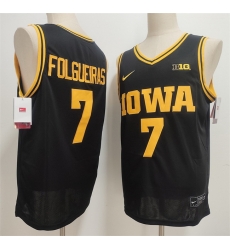 Men Iowa Hawkeyes  7 Alvaro Folgueiras Black Stitched Jersey