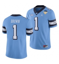 North Carolina Tar Heels Khafre Brown Carolina Blue 2021 Orange Bowl Game Jersey