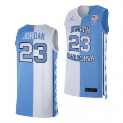 North Carolina Tar Heels Michael Jordan 2021 Blue White Split Edition Special Jersey