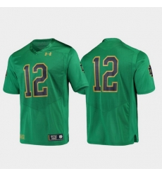 Men Notre Dame Fighting Irish 12 Green Replica Football Jersey