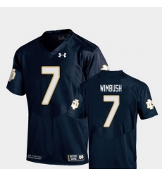 Men Notre Dame Fighting Irish Brandon Wimbush 7 Navy College Football Replica Jersey