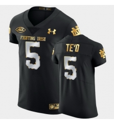 Men Notre Dame Fighting Irish Manti Te'O Golden Edition Black Authentic Jersey