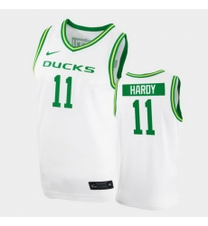 Men Oregon Ducks Amauri Hardy College Basketball White Replica 2020 21 Jersey