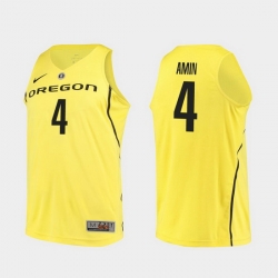 Men Oregon Ducks Ehab Amin Yellow Authentic College Basketball Jersey