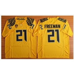 Oregon Ducks #21 Royce Freeman Yellow Limited Stitched NCAA Jersey