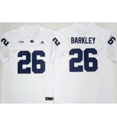 Men Penn State Nittany Lions  26 Saquon Barkley White F U S E  Stitched Jersey
