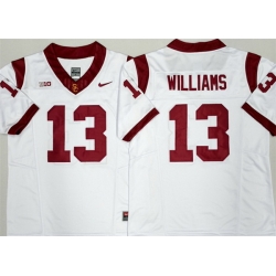 Men USC Trojans  13 Caleb Williams F U S E  White Stitched Jersey