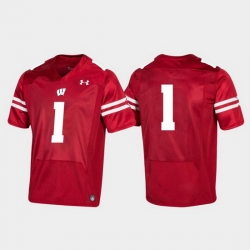 Men Wisconsin Badgers 1 Red Replica College Football Jersey