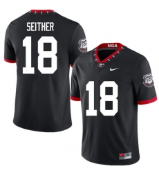 2020 Men #18 Brett Seither Georgia Bulldogs Mascot 100th Anniversary College Football Jerseys Sale-B