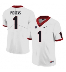 Men #1 George Pickens Georgia Bulldogs College Football Jerseys Sale-White