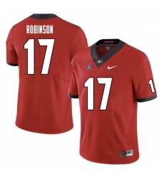 Men #17 Justin Robinson Georgia Bulldogs College Football Jerseys Sale-Red