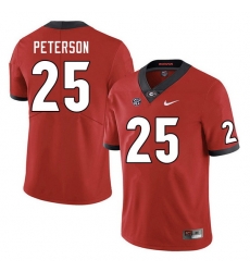Men #25 Steven Peterson Georgia Bulldogs College Football Jerseys Sale-Red