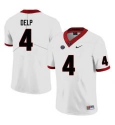 Men #4 Oscar Delp Georgia Bulldogs College Football Jerseys Sale-White Anniversary