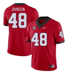 Men #48 Cooper Johnson Georgia Bulldogs College Football Jerseys Stitched-Red