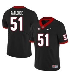 Men #51 Tate Ratledge Georgia Bulldogs College Football Jerseys Sale-Black