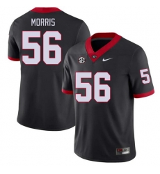 Men #56 Micah Morris Georgia Bulldogs College Football Jerseys Stitched-Black