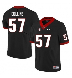 Men #57 Luke Collins Georgia Bulldogs College Football Jerseys Sale-Black Anniversary