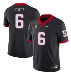 Men #6 Dominic Lovett Georgia Bulldogs College Football Jerseys Stitched-Black