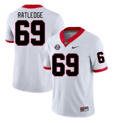 Men #69 Tate Ratledge Georgia Bulldogs College Football Jerseys Stitched-White