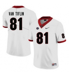 Men #81 Steven Van Tiflin Georgia Bulldogs College Football Jerseys-White