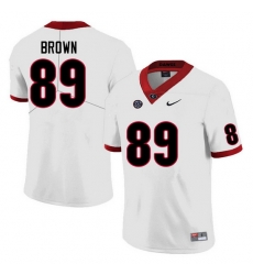 Men #89 Malcolm Brown Georgia Bulldogs College Football Jerseys Sale-White Anniversary