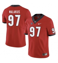 Men #97 Tyler Malakius Georgia Bulldogs College Football Jerseys Sale-Red