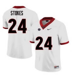 Men Georgia Bulldogs #24 Eric Stokes College Football Jerseys Sale-White