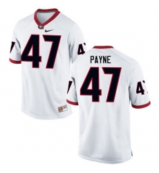 Men Georgia Bulldogs #47 Christian Payne College Football Jerseys-White