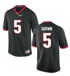 Men Georgia Bulldogs #5 Terry Godwin College Football Jerseys-Black