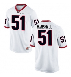 Men Georgia Bulldogs #51 David Marshall College Football Jerseys-White