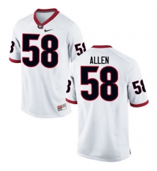 Men Georgia Bulldogs #58 Pat Allen College Football Jerseys-White