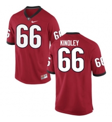 Men Georgia Bulldogs #66 Solomon Kindley College Football Jerseys-Red