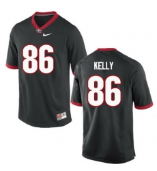 Men Georgia Bulldogs #86 Davis Kelly College Football Jerseys-Black