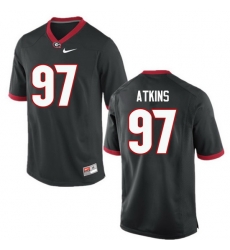 Men Georgia Bulldogs #97 John Atkins College Football Jerseys-Black