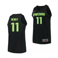 Michigan State Spartans Aaron Henry Black Replica Men'S Jersey