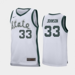 Michigan State Spartans Magic Johnson White Retro Replica Men'S Jersey